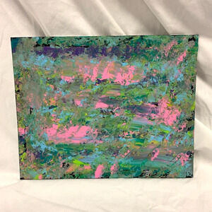 Original art! 8x10 pink, blue, purple, lime & black